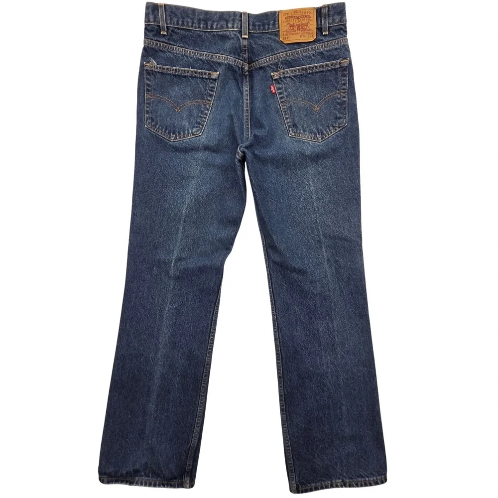 Vintage Y2K Levis‎ 517 Bootcut Jeans Dark Wash Blue Denim Cowboy Y2K Mens 36x34